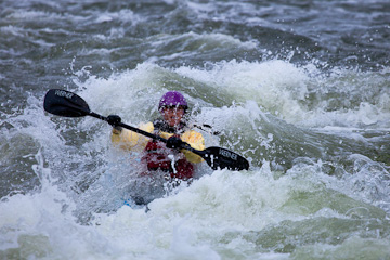 Kayaking just below Great Falls, in Great Falls National Park, Virginia