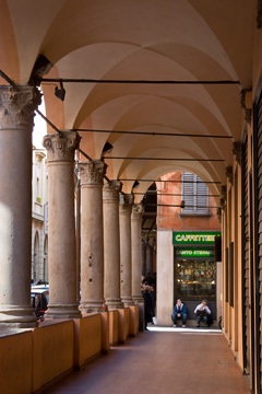 A shaded portico