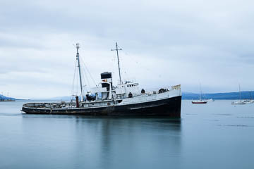 A long exposure image of the Saint Christopher, Ushuaia, Argentina