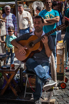 Guitarist Agustin Luna at Plaza Dorrego, Buenos Aires, Argentina